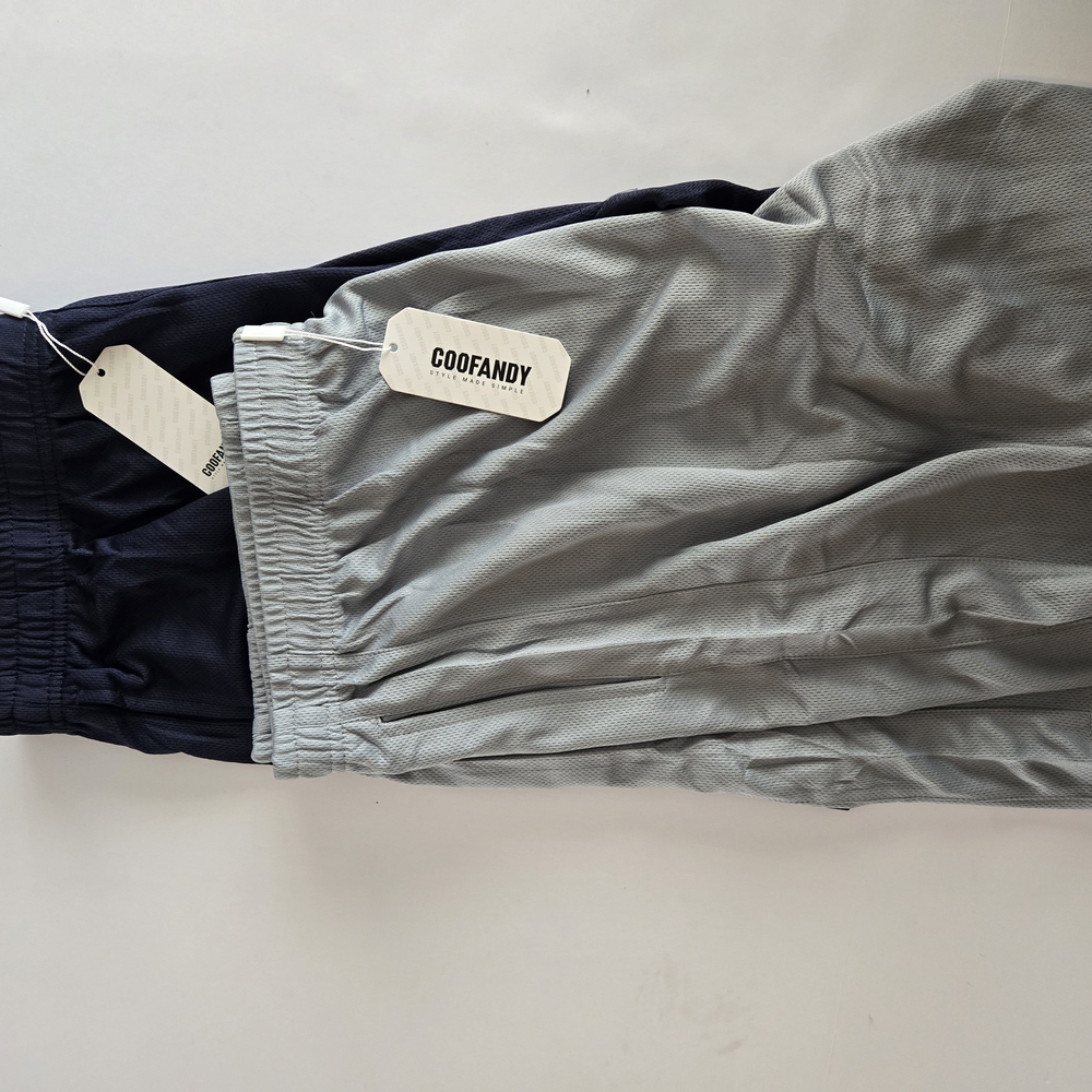 NWT COOFANDY Men's 2-Pack Mesh Gym Shorts - Grey & Navy Blue - XL